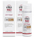 SPF 46 Tinted Facial Sunscreen Pack of 2 - Broad Spectrum, Oil-Free, Natural Finish, 1.7 Oz Each
