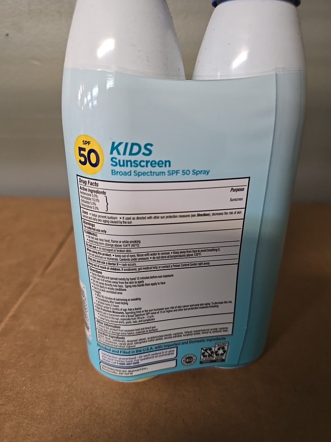 Kids SPF 50 Sunscreen Spray Twin Pack - 5.5 oz Each - Free Shipping