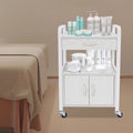 Movable Salon Storage Cart with Drawer and Shelves - White, Wheels