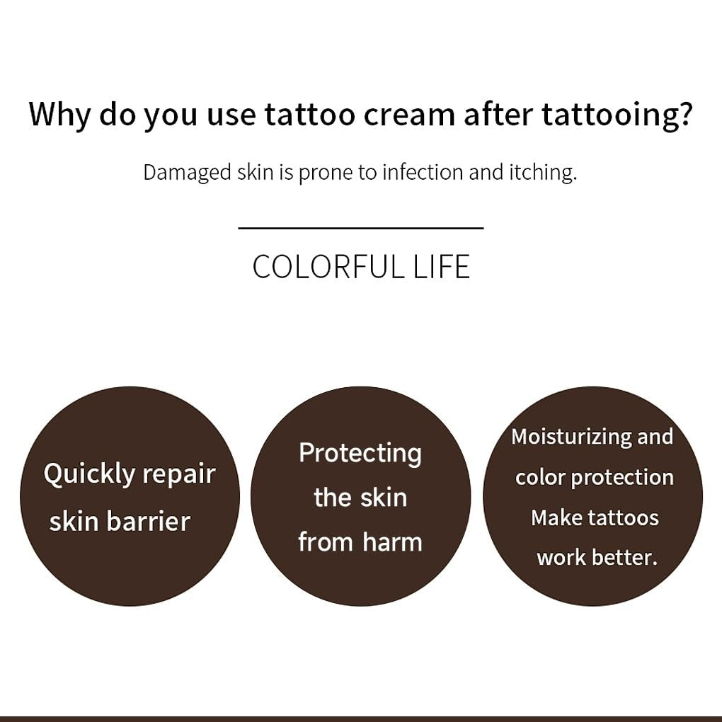 Tattoo Aftercare Cream 3.4 Oz – Soothing Moisturizer for Before, During & After Tattooing