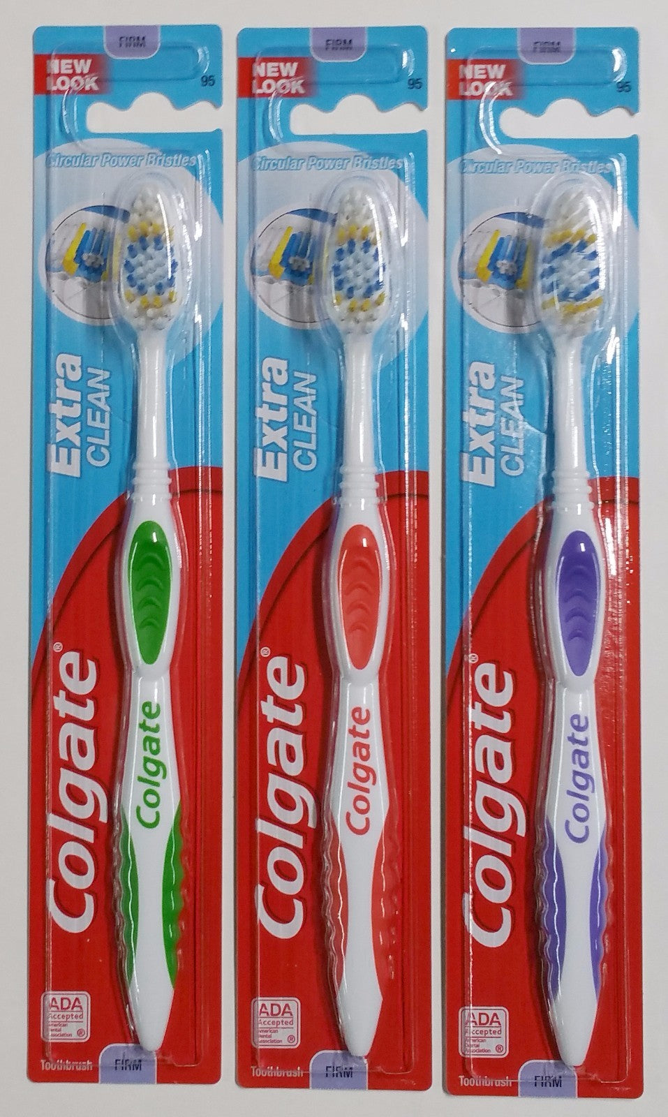 Colgate Extra Clean Full Head Toothbrush Firm 3 Pack - Hard Bristles for Effective Cleaning