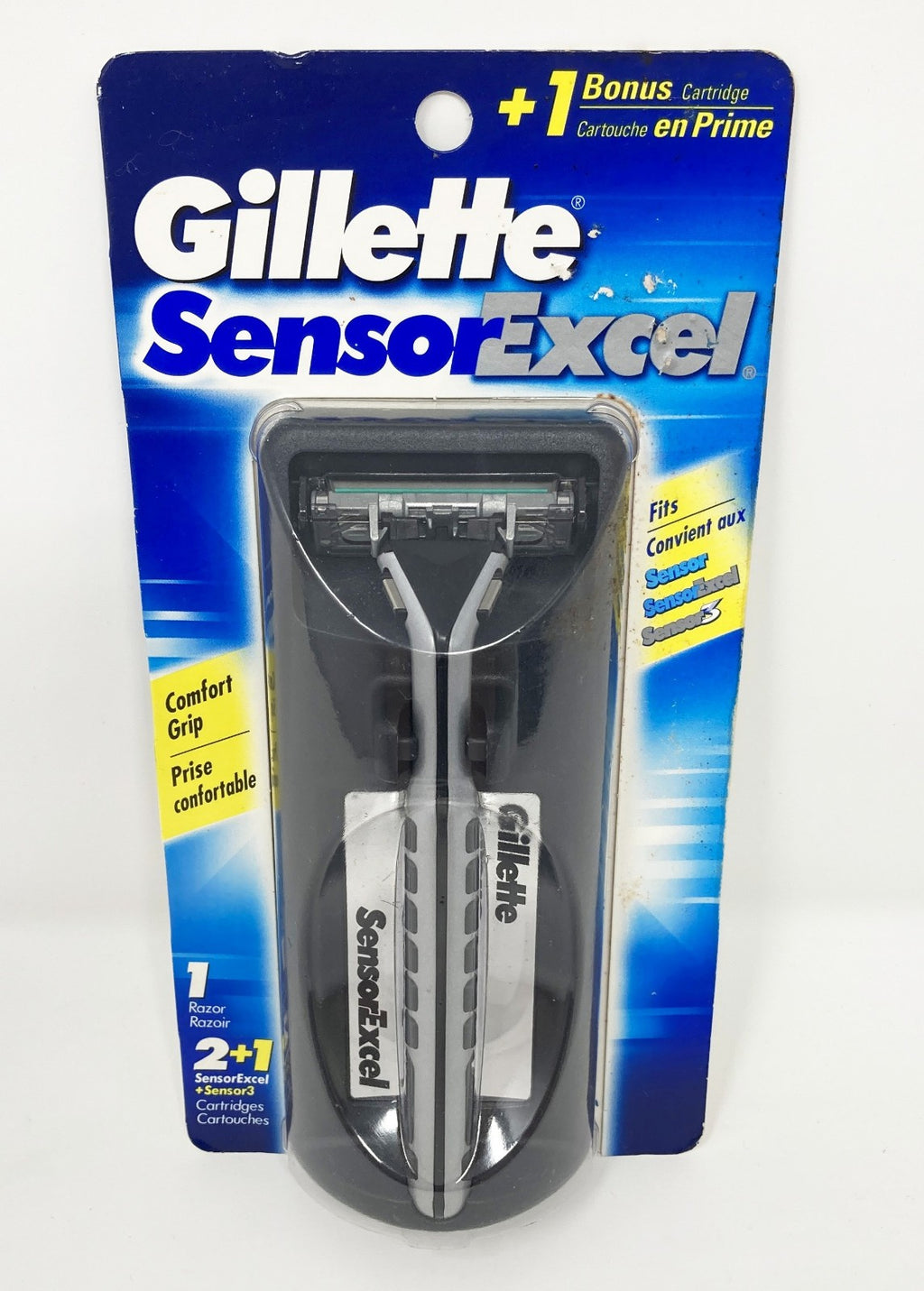 Gillette Sensor Excel Razor Bonus Pack with 3 Cartridges - Men’s Shaving Set