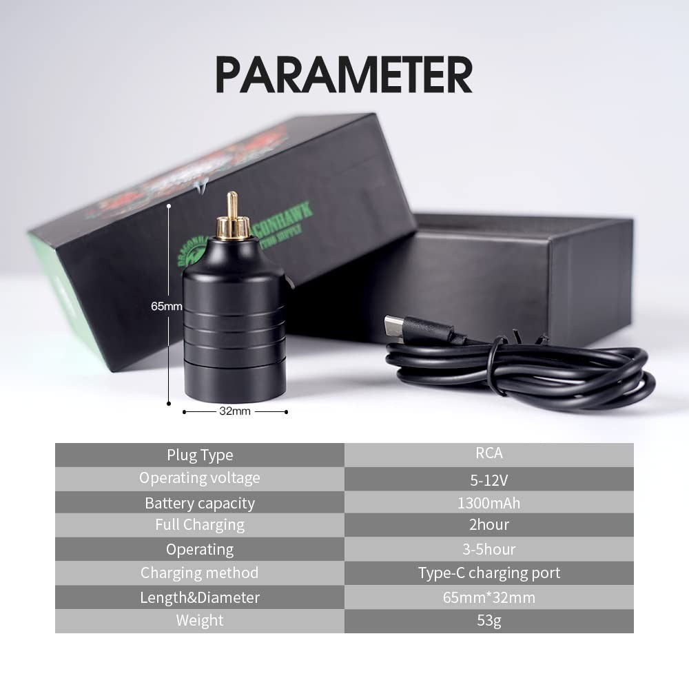 Wireless Tattoo Pen Kit Atom by Dragonhawk – Complete Beginner Kit