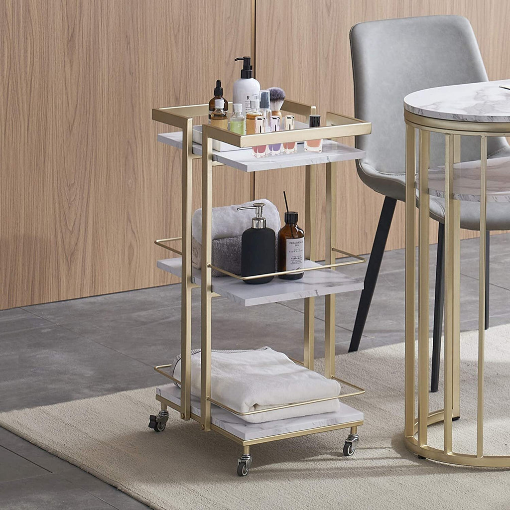 Multi-Purpose Household Storage Cart with 3 Shelves on Wheels