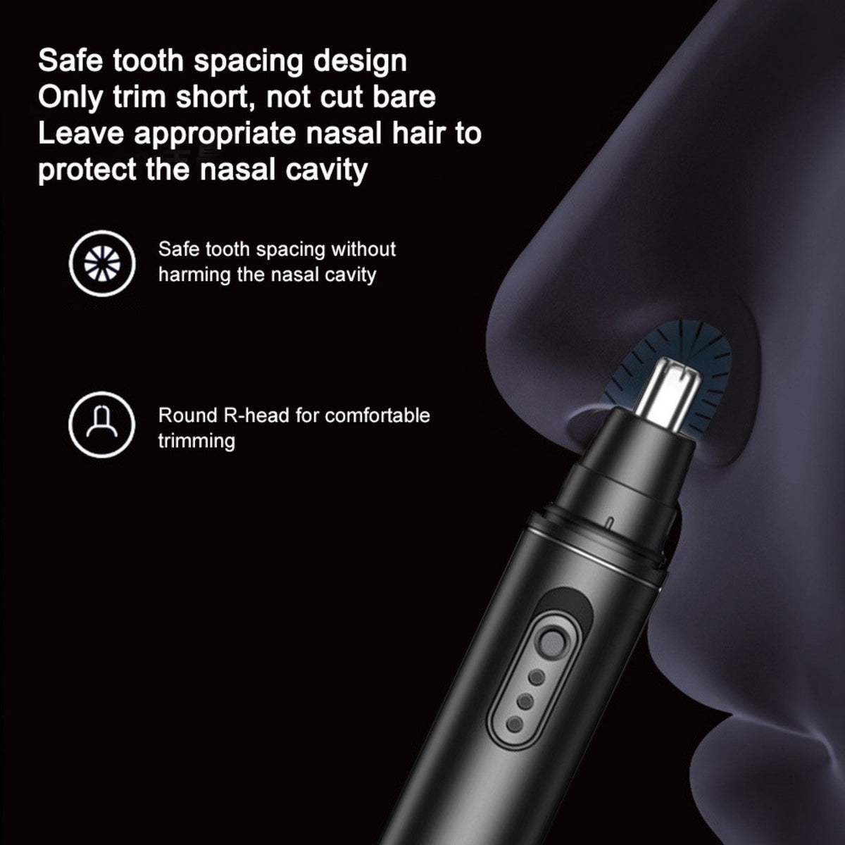 USB Rechargeable Ear & Nose Hair Trimmer with LED Screen for Men Women