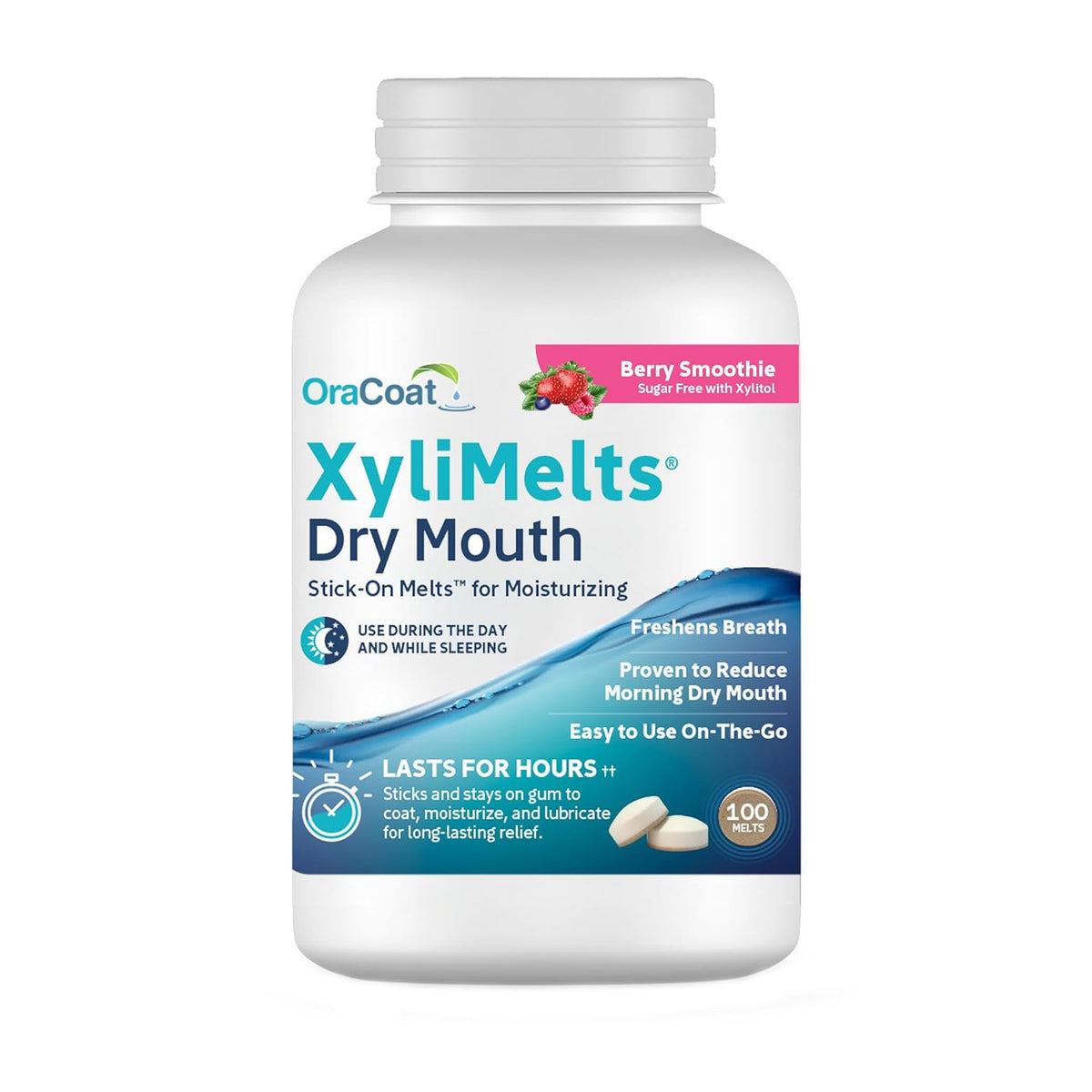 Dry Mouth Relief Discs - Sugar-Free Berry Flavor, 100 Count