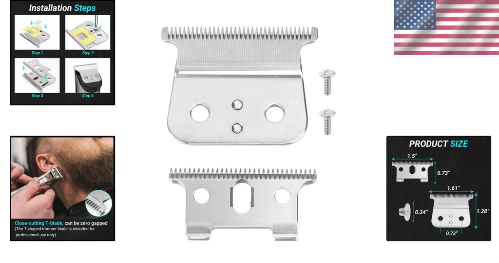 T-Outliner Replacement Blade for Trimmers - Stainless Steel, Compatible with GTO, GO, SL, SLS