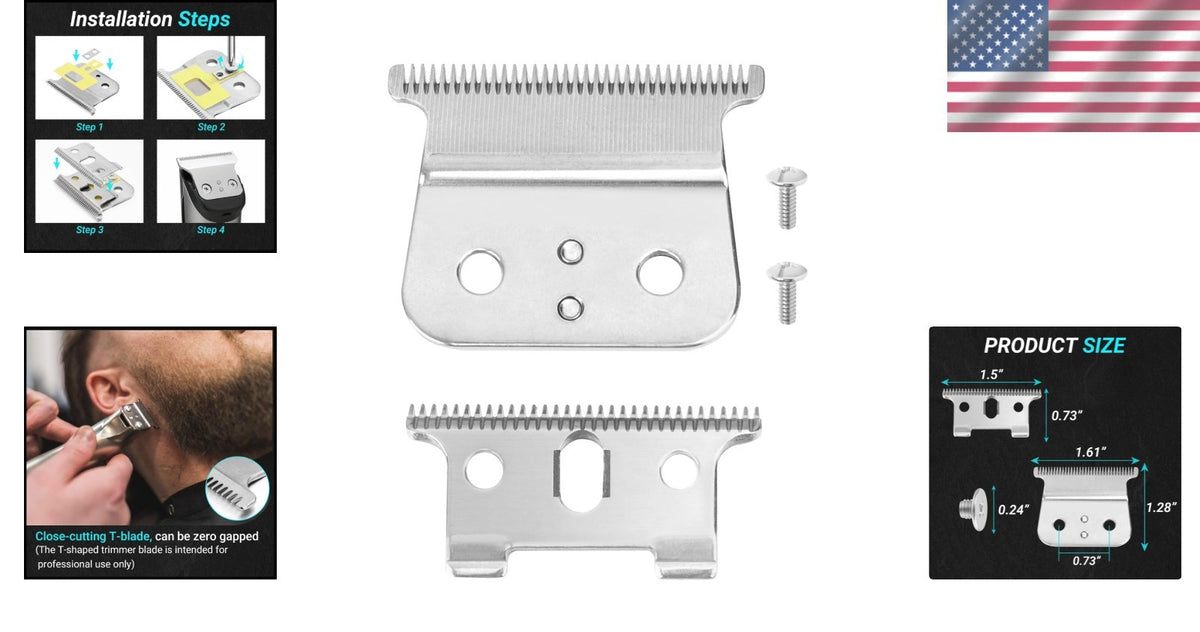 T-Outliner Replacement Blade for Trimmers - Stainless Steel, Compatible with GTO, GO, SL, SLS