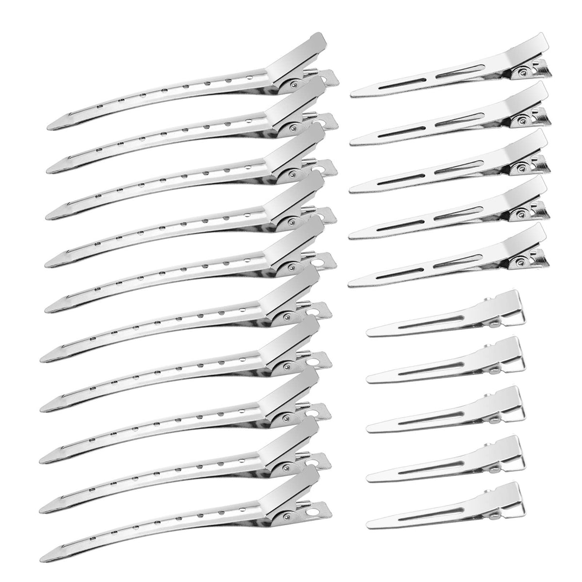 40pcs Metal Duck Billed Hair Clips Set for Styling Silver