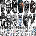 Temporary Body Tattoos Stickers Set 82 Sheets Halloween & Summer Designs