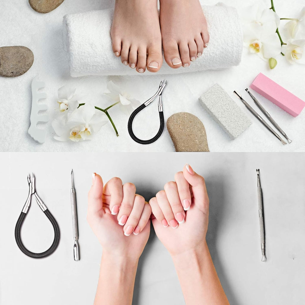 Spring Cuticle Nippers Set - 3-Piece Stainless Steel Pedicure Manicure Tools