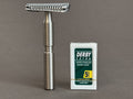 Double-Edged Safety Razor with Stand - Aggressive Slant Head & Blades Pack