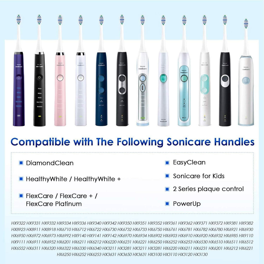 Replacement Toothbrush Heads for Philips Sonicare - 16 Pack, Compatible with Snap-On Handles