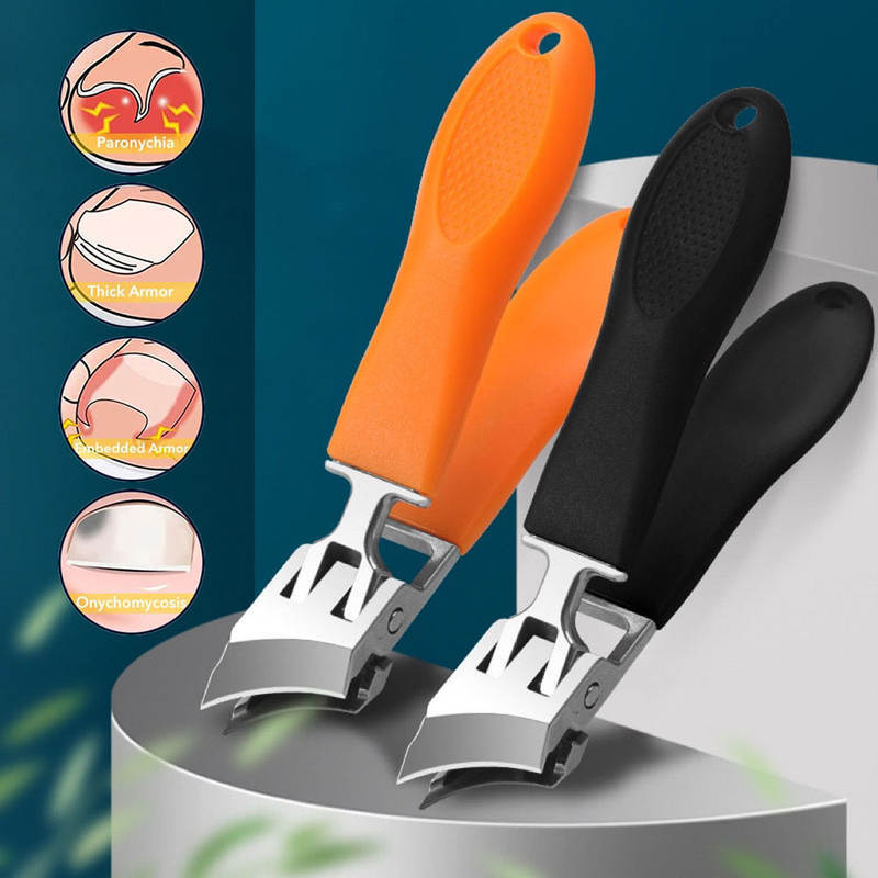Wide Jaw Opening Anti-Splash Curved Nail Clipper - Safe & Precise Trimming