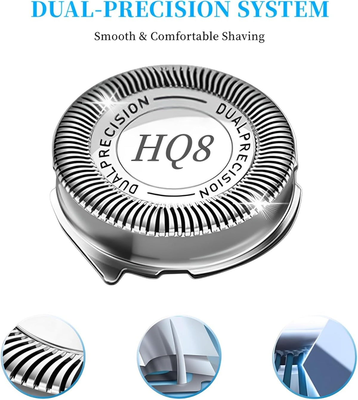 Replacement Heads for Philips Norelco Aquatec Shavers - HQ8 Series, 3 Pack