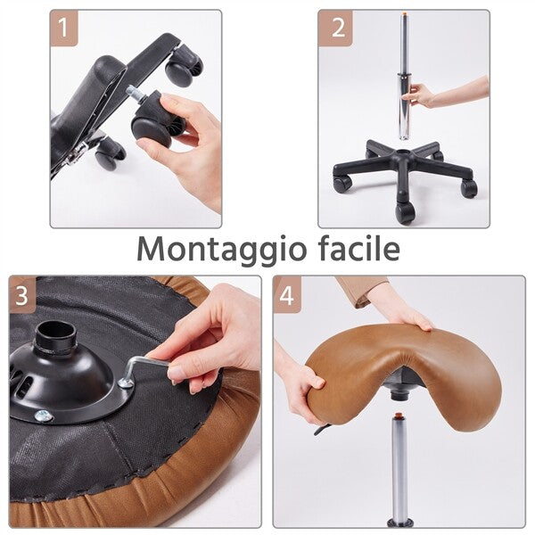 Hydraulic Adjustable Saddle Stool for Salon Tattoo Massage Dental