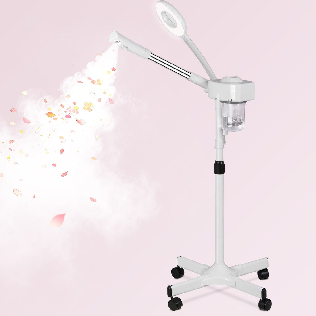 Professional 2-in-1 Facial Steamer with Adjustable Spray Arm and LED Magnifier Light