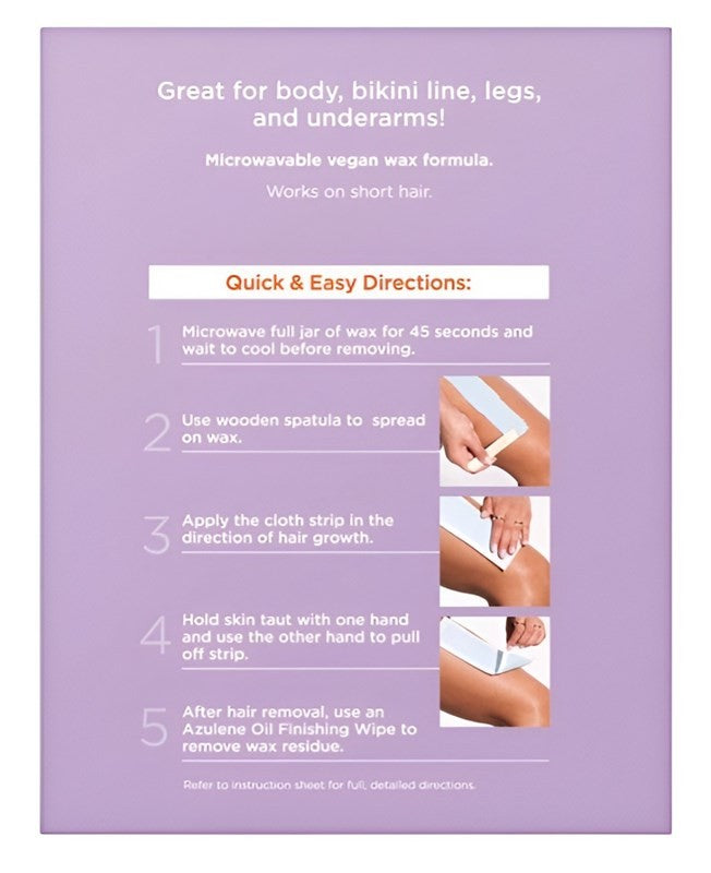 Body Wax Kit with Vitamin E & Plant Extracts - Microwaveable Hair Removal