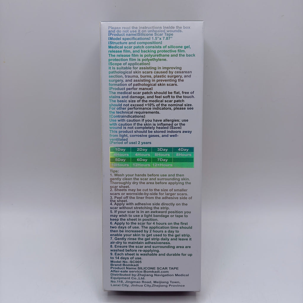 Scar Removal Silicone Tape Sheets for Hypertrophic & Keloid Scars - 1.5x8 Inches