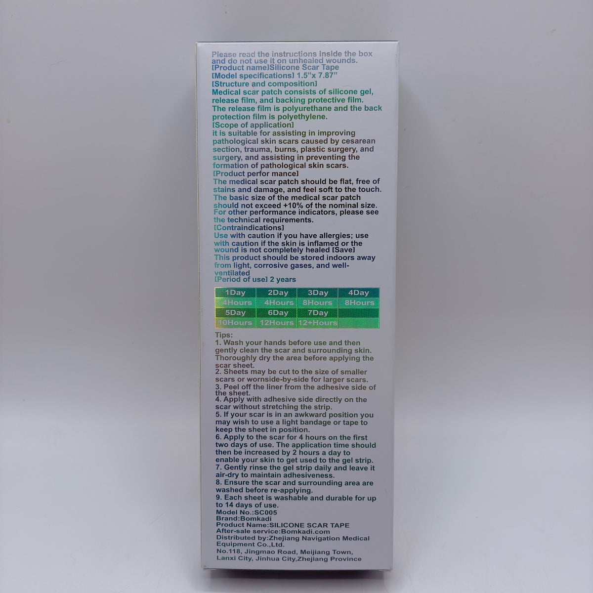 Scar Removal Silicone Tape Sheets for Hypertrophic & Keloid Scars - 1.5x8 Inches