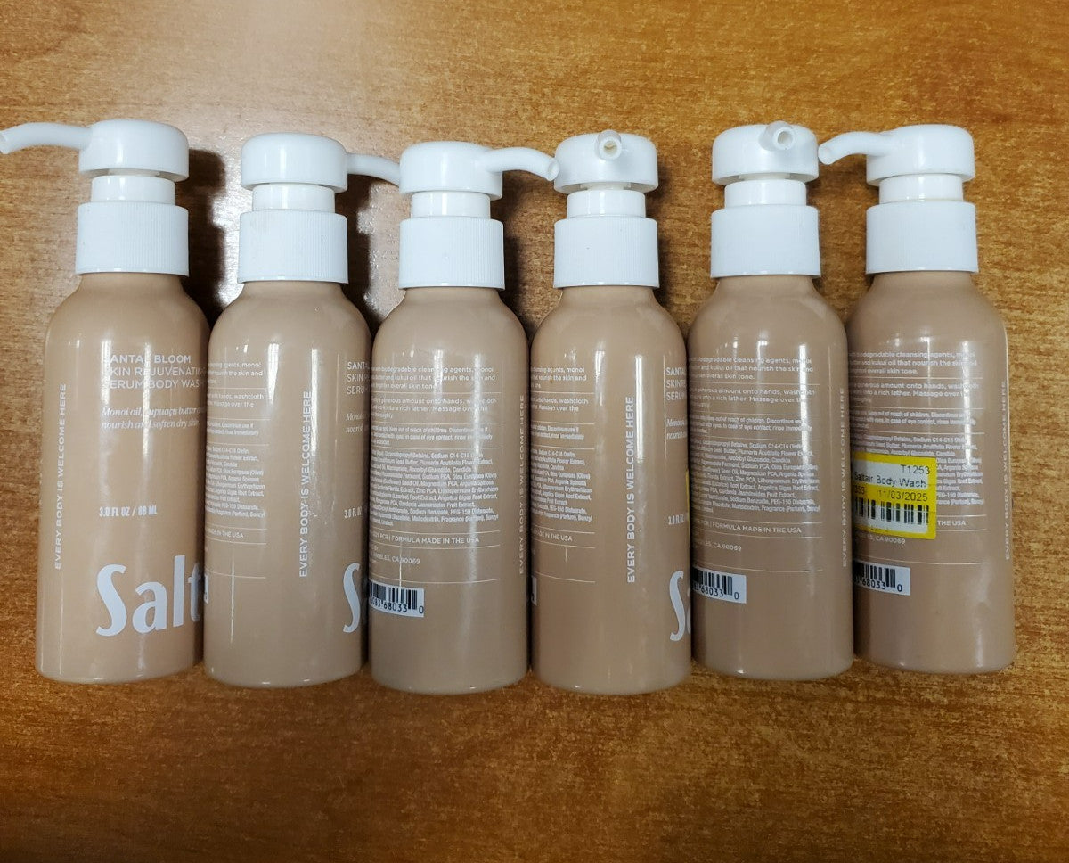 Saltair Santal Bloom Travel Body Wash Set - Rejuvenating 6 Pack 3oz