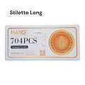 Long Stiletto Nail Tips Box - 12 Sizes, 704 Tips, Break-Resistant Gel