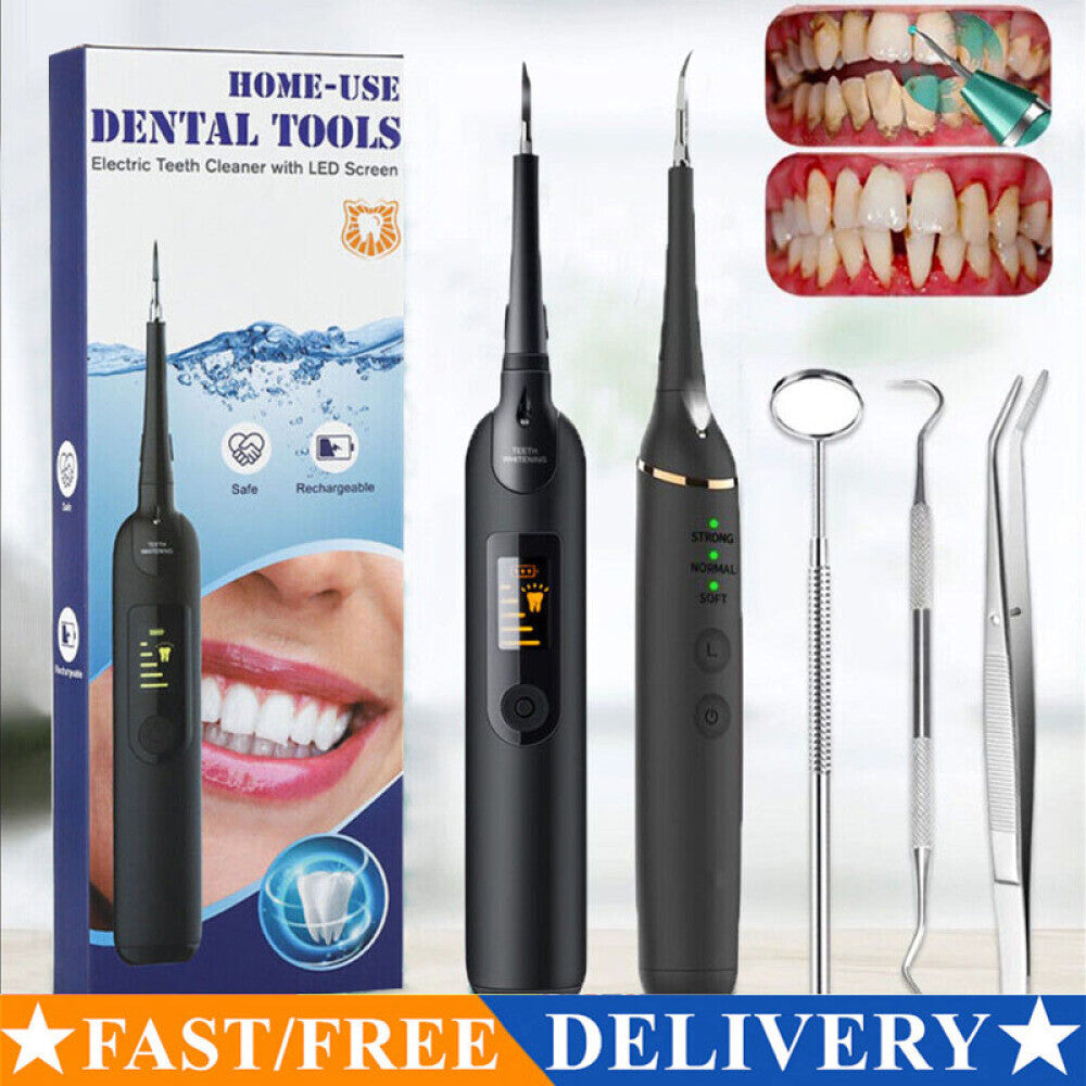 Ultrasonic Tooth Cleaner Plaque & Tartar Remover - Rechargeable Dental Scanner