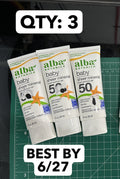 3-Pack Baby Sunscreen SPF 50 Mineral Lotion Water-Resistant 3 oz