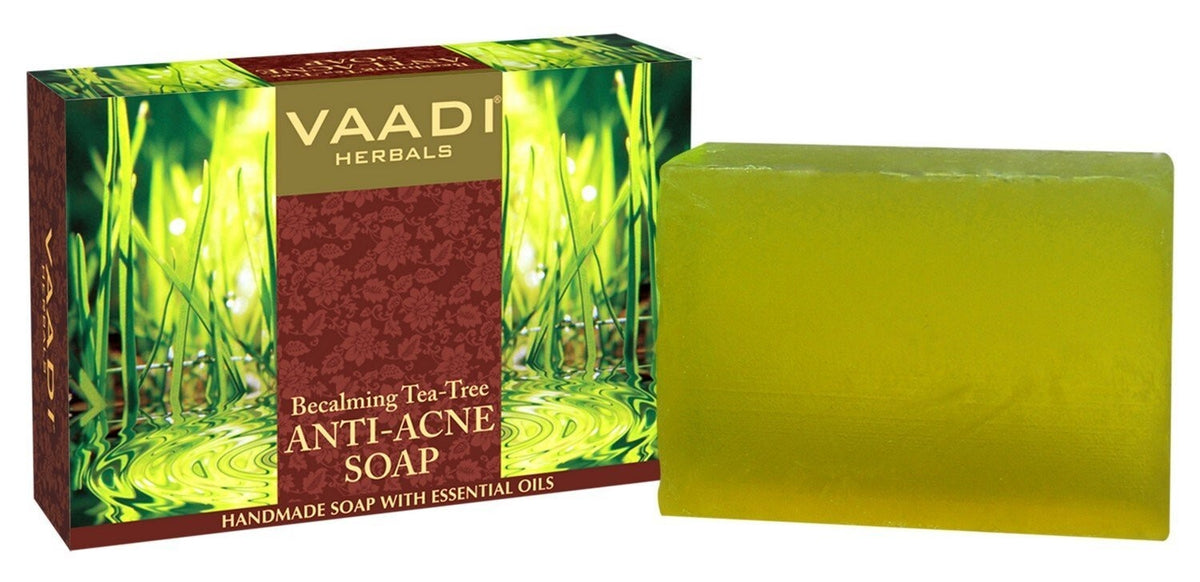 Tea Tree Oil Soap Bars - Antibacterial Acne & Blemish Face & Body Cleansing Set of 6