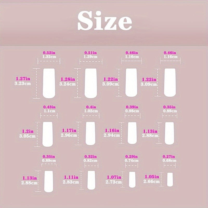 48Pcs Deep Purple Gradient Fake Nail Set with Handpainted Flower Design