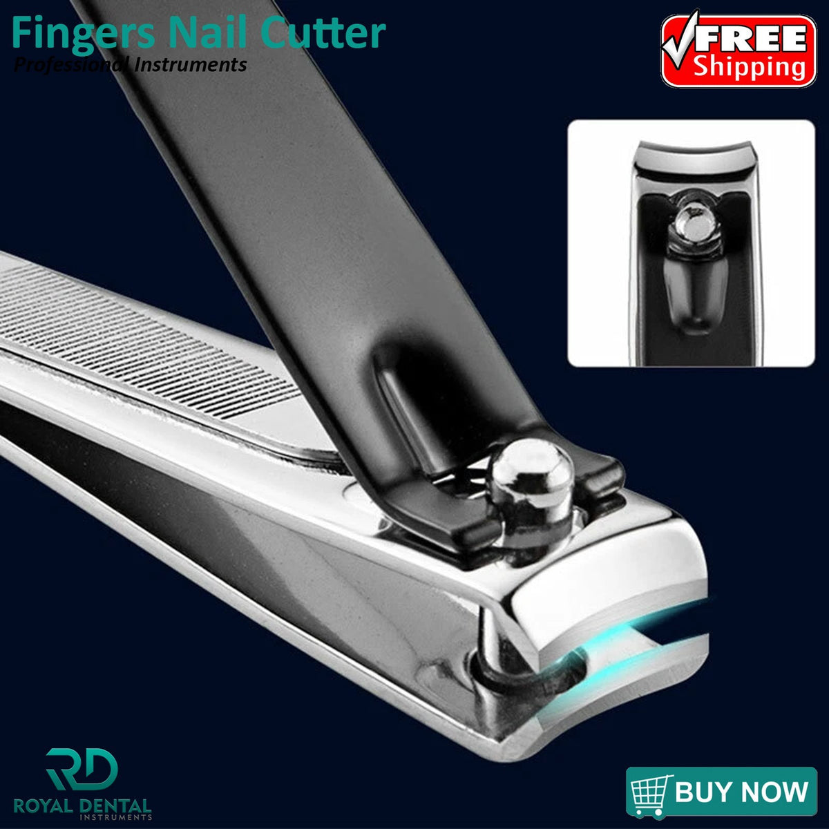 Nail Clipper and Trimmer Set with Nail File - Curved Edge Stainless Steel