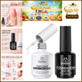 Gel Base and Top Coat Set - No Wipe Glossy UV LED Soak-Off Nails, 2 x 15ml