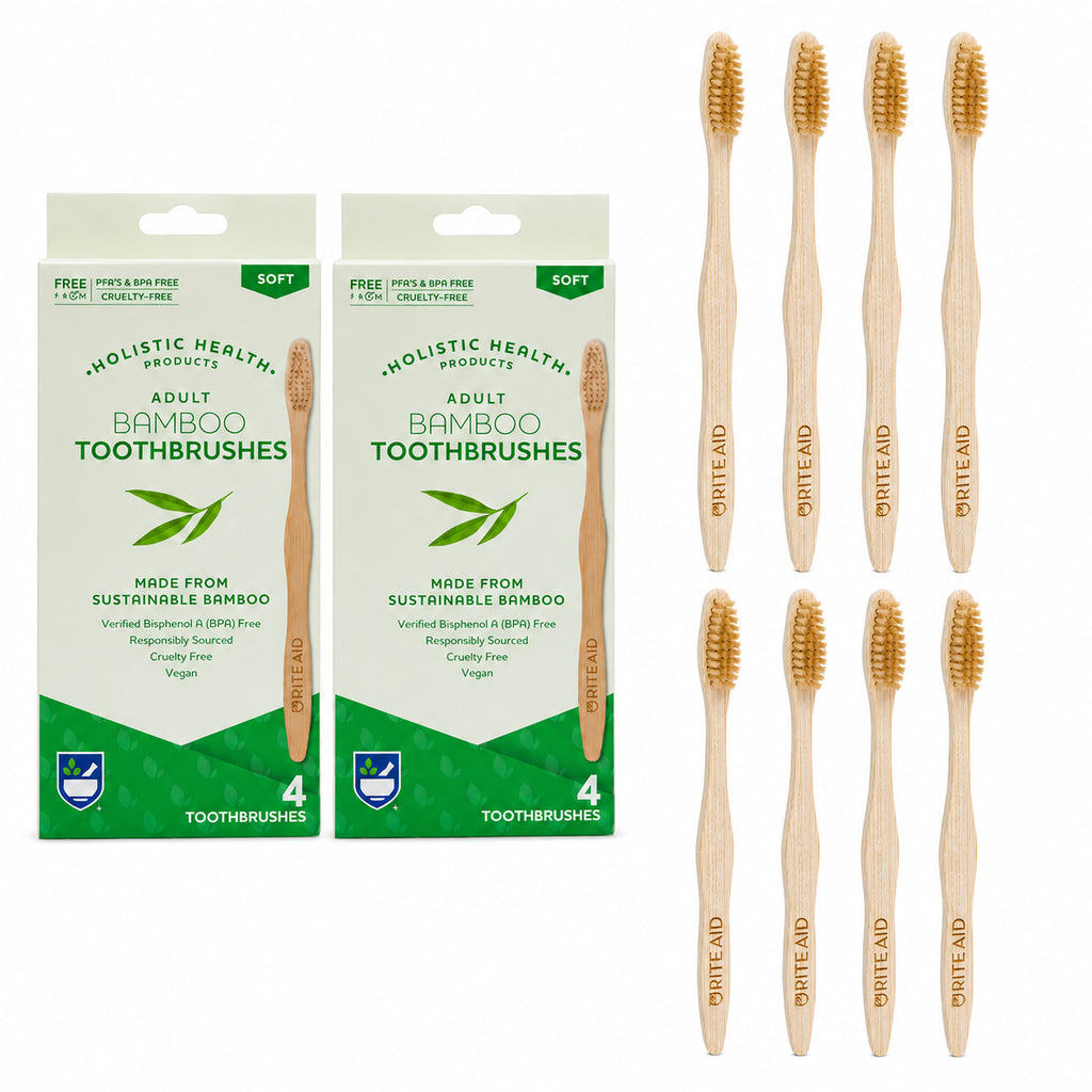 Adult Bamboo Toothbrushes Soft Bristles 8 Pack – Natural Eco-Friendly Oral Care