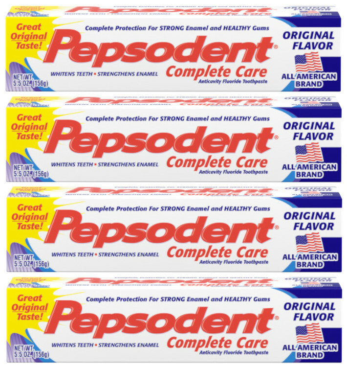 Pepsodent Complete Care Toothpaste 5.5 oz Pack of 4 - Fluoride Cavity Protection