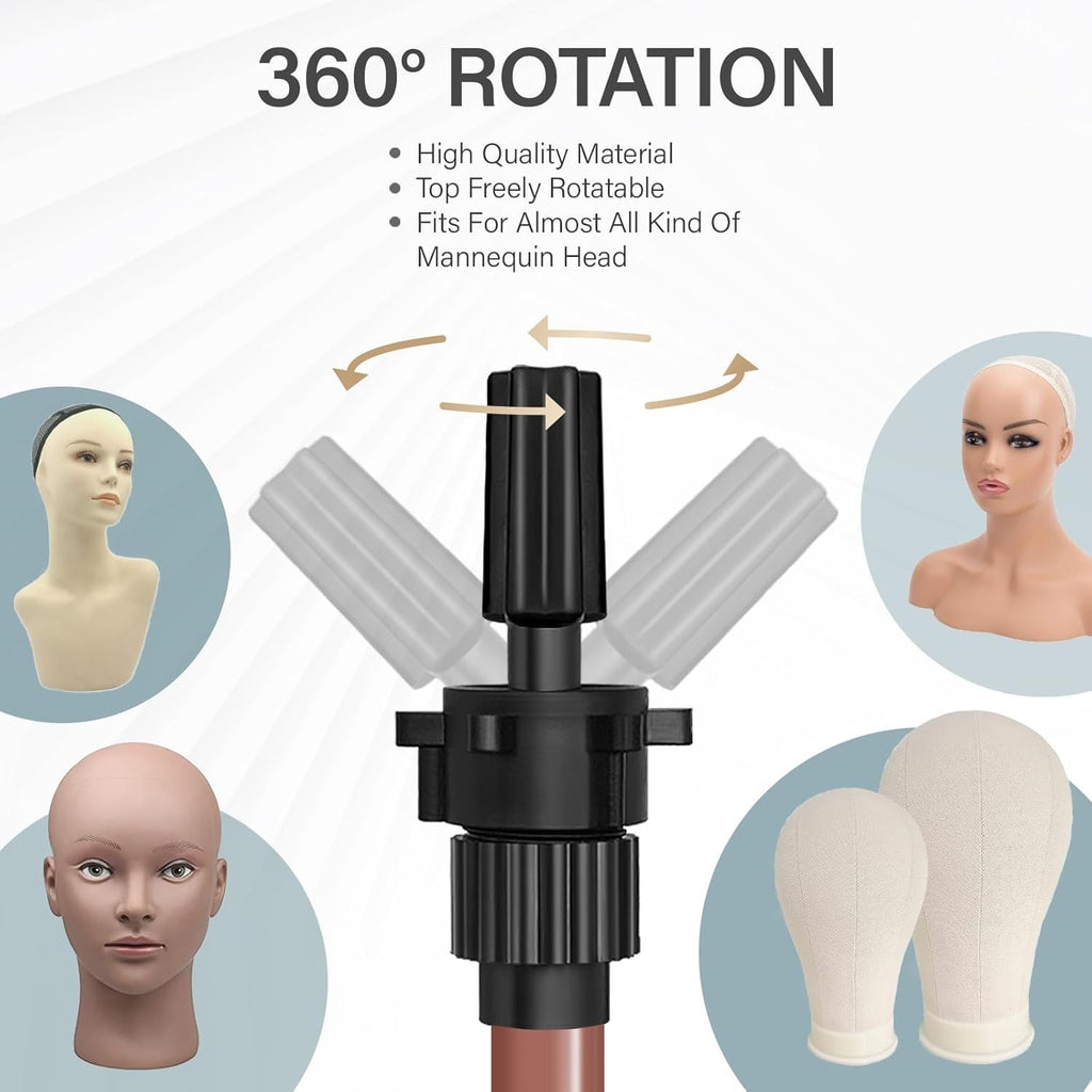 Adjustable Mannequin Head Tripod with Non-Slip Feet for Salon & Display