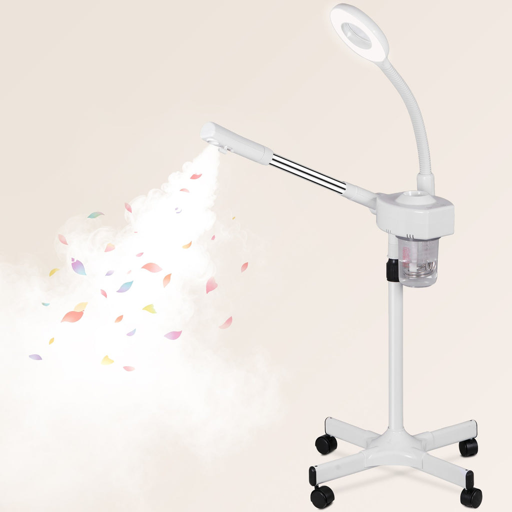 Professional Facial Steamer 2-in-1 with Flexible Arm Ozone & Magnifier Lamp