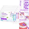 Mini 5-in-1 Disposable Travel Toothbrush Set with Floss, Waterless, Bulk 48 Pack