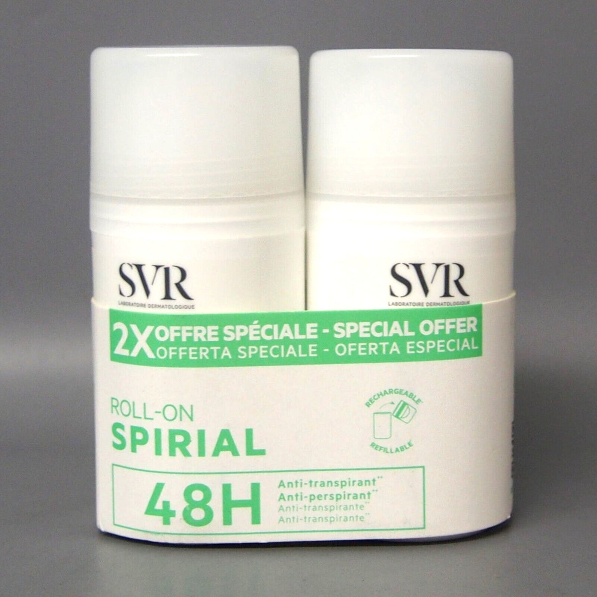 SVR Spirial 48HR Anti-Perspirant Deodorant Roll-On 2 Pack 50ml