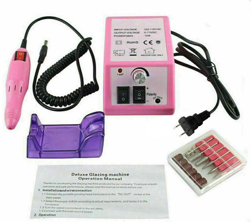 Electric Nail Drill Machine for Manicure Pedicure Acrylic Nails Pink