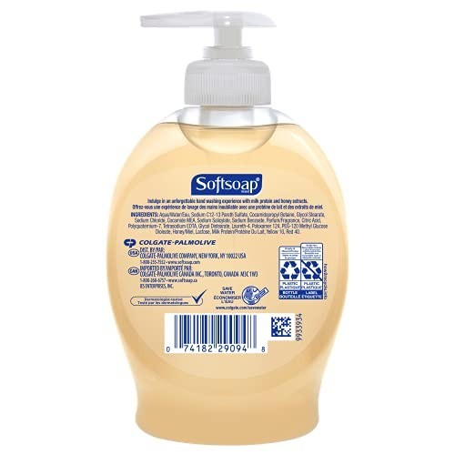 Moisturizing Liquid Hand Soap with Milk and Honey - Pack of 6, 7.5 fl oz Each