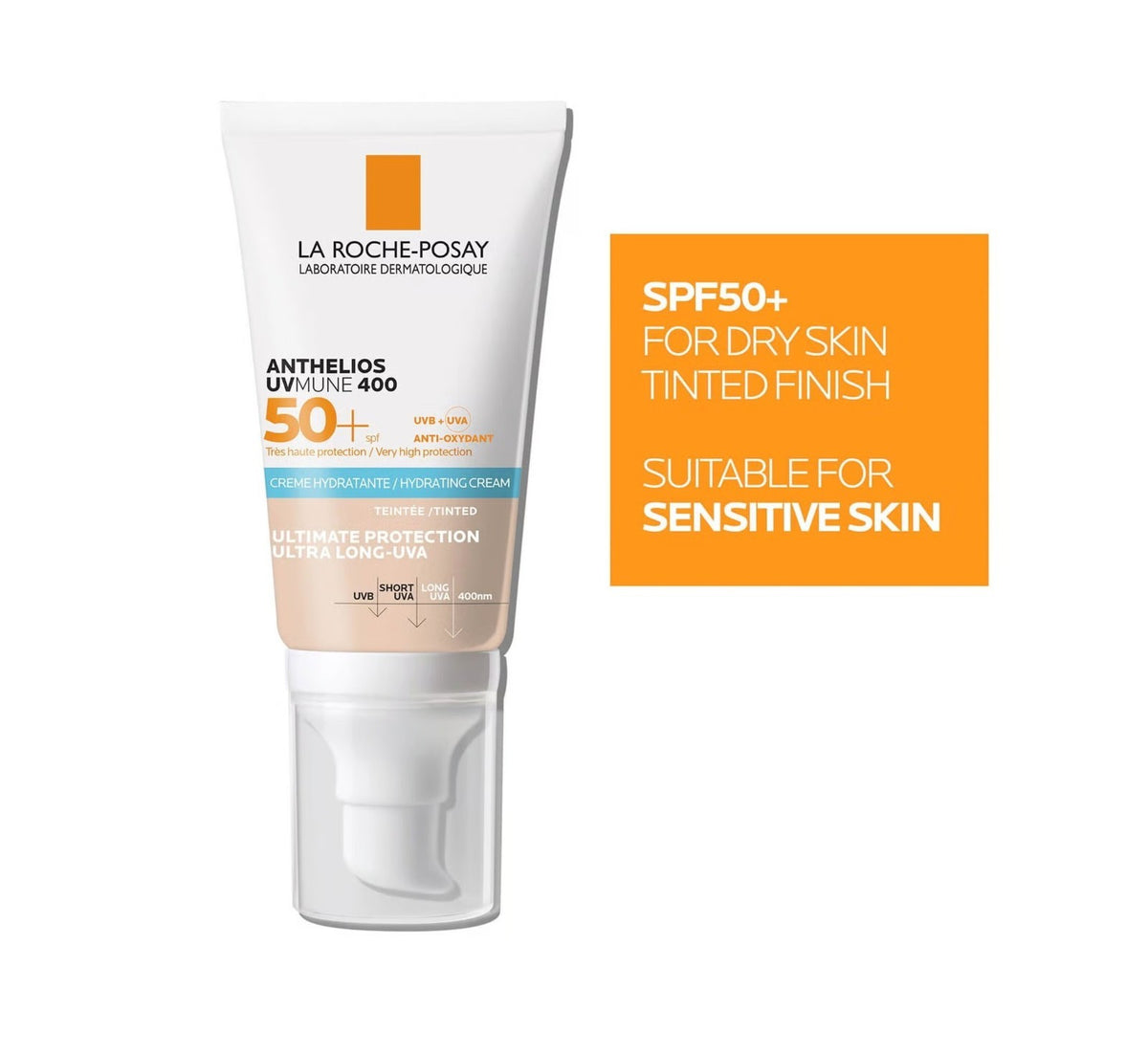 SPF 50+ Tinted Moisturizing Sunscreen Cream for Sensitive Skin 50ml