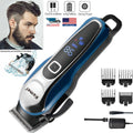 Men's Cordless Hair Clipper Kit with LED Display and Multiple Attachments