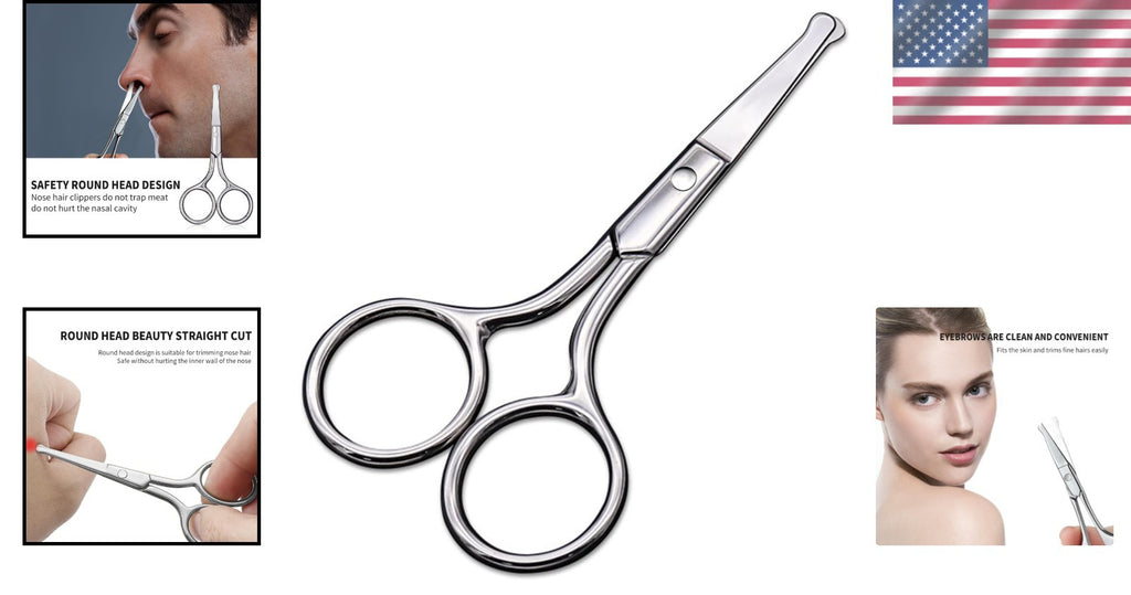 Safety Scissors with Round Tip for Eyebrow & Nose Trimming – Personal Grooming Tool