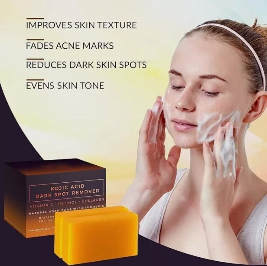 Dark Spot Remover Soap Bars with Vitamin C, Retinol & Collagen - 2 Pack