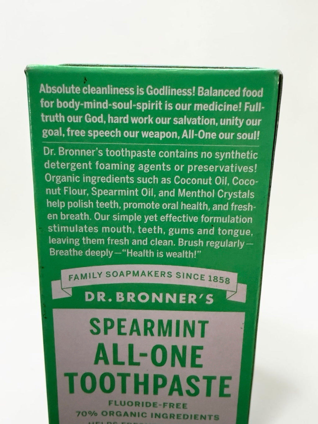Fluoride-Free Spearmint Toothpaste Set - Whitens Teeth & Freshens Breath, 2-Pack