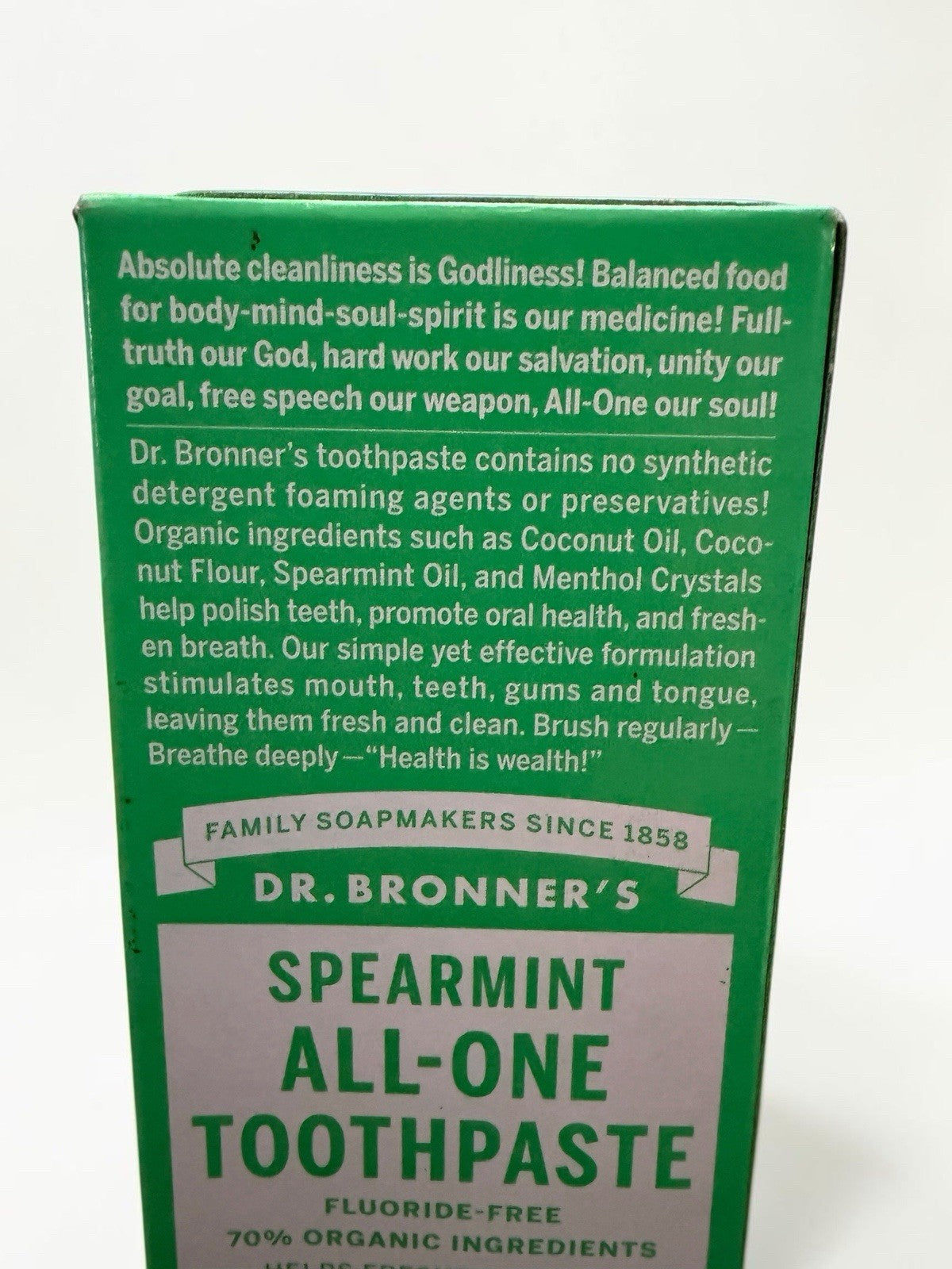 Fluoride-Free Spearmint Toothpaste Set - Whitens Teeth & Freshens Breath, 2-Pack