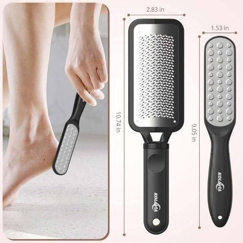 Foot File & Callus Remover 2-Pack Stainless Steel Double-Sided Foot Rasp