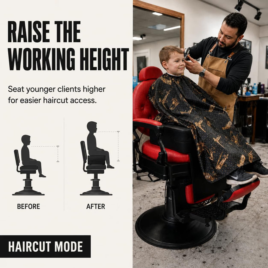 Kids Salon Booster Seat Cushion for Haircut & Shampoo - Detachable, Black