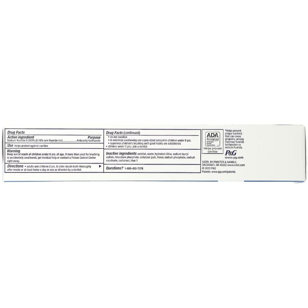 Crest Cool Mint Gel Toothpaste 8.2 Oz Pack of 4 - Enamel Strengthening & Fresh Breath