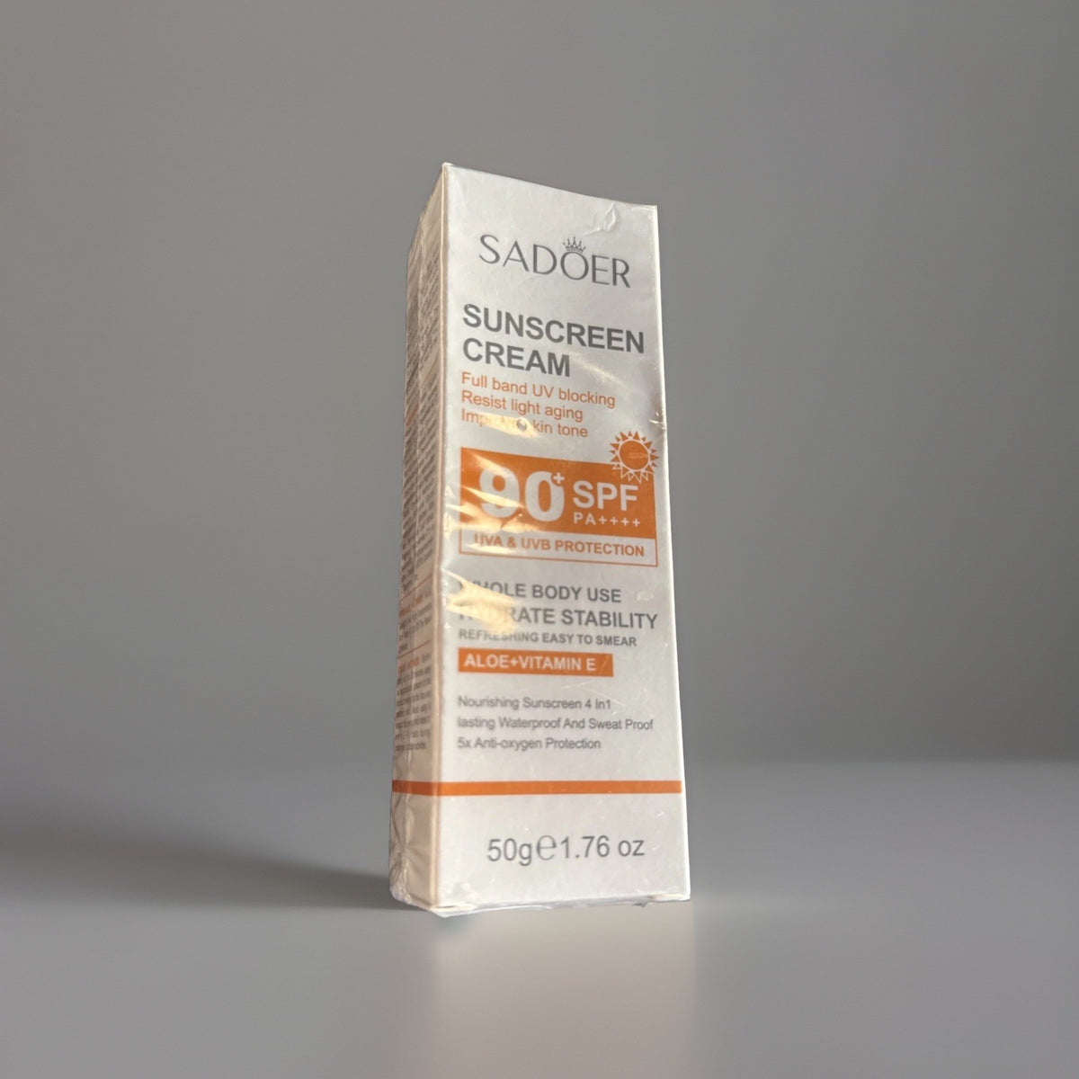 SPF 90 Sunscreen Cream - Broad Spectrum Sun Protection, 50g